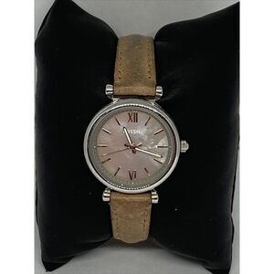 Fossil ES4530 Women's Brown Leather Analog Dial Quartz Genuine Watch QB479